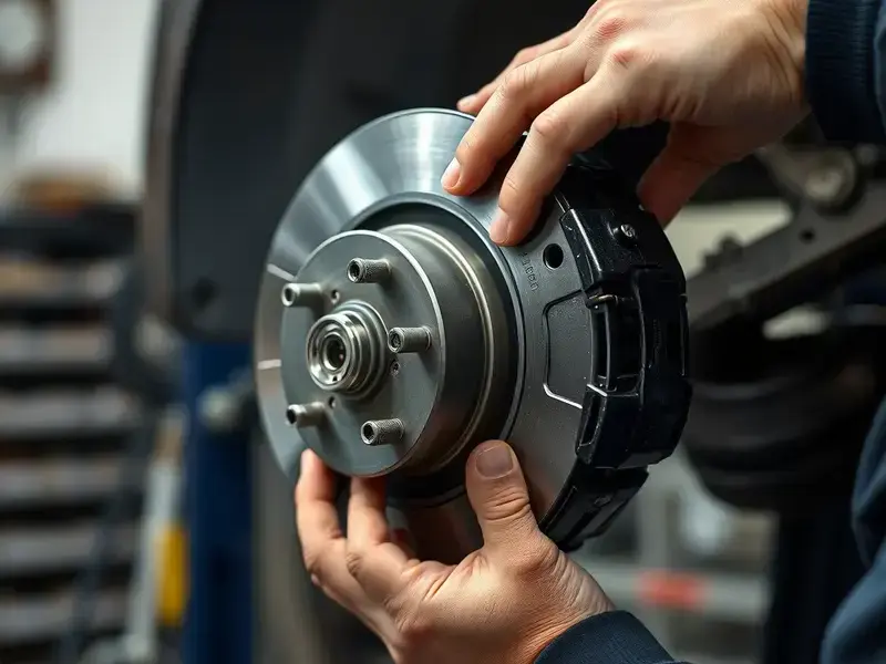 Brake pads installation on vehicle
