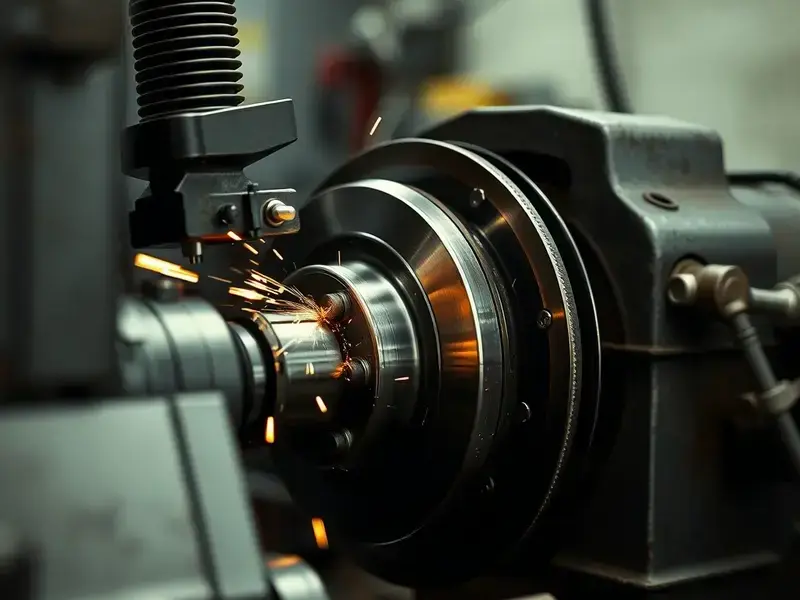 Mechanic resurfacing brake rotor